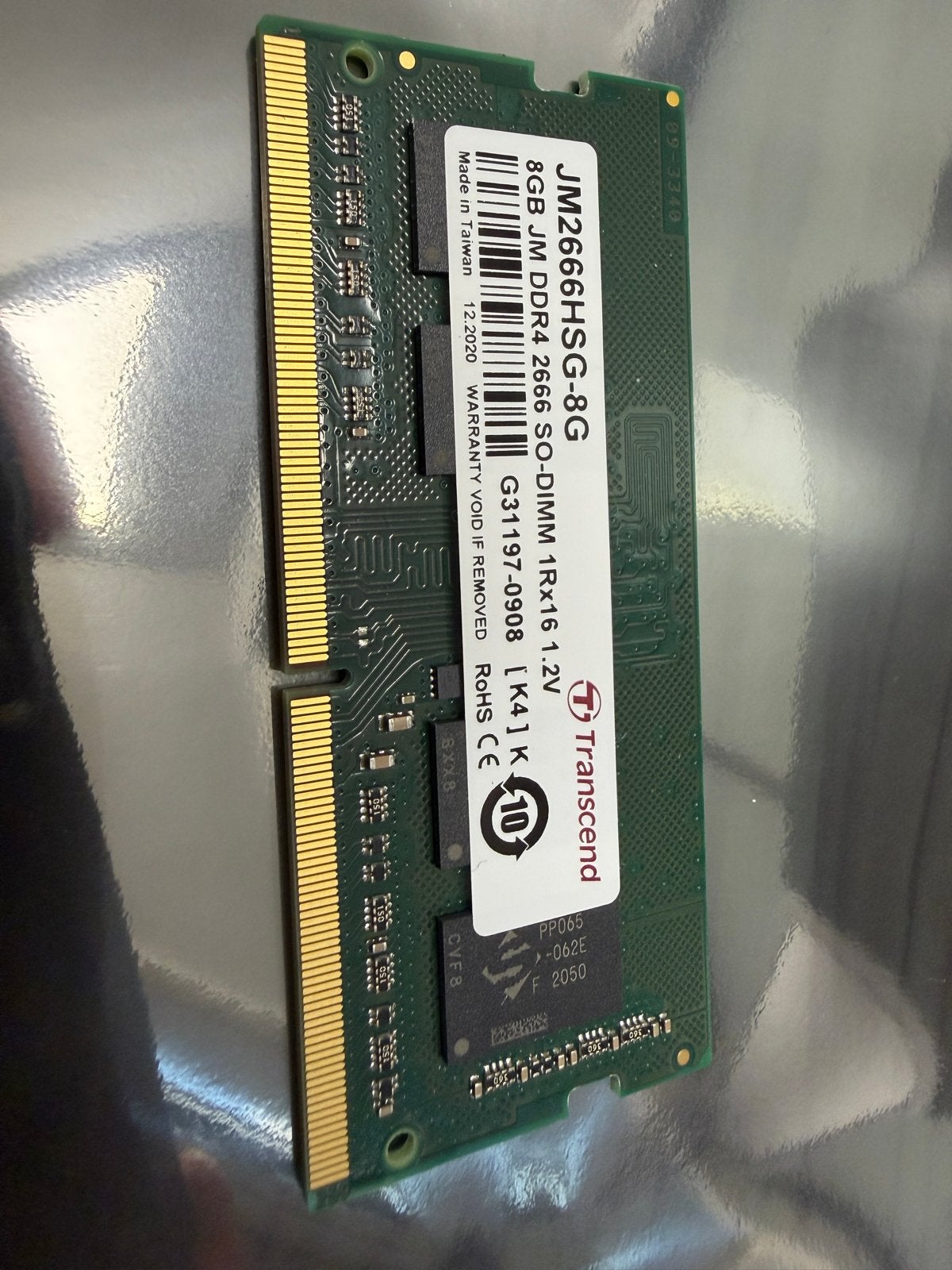 Transcend 8GB DDR4 2666MHz SO-DIMM RAM Geheugenmodule, Computers en Software, RAM geheugen, DDR4, 8 GB, Ophalen of Verzenden, Zo goed als nieuw