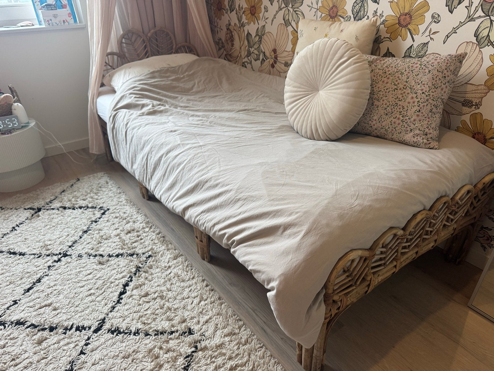 Rotan kinderbed, Ophalen, Eenpersoons, Overige materialen, 90 cm