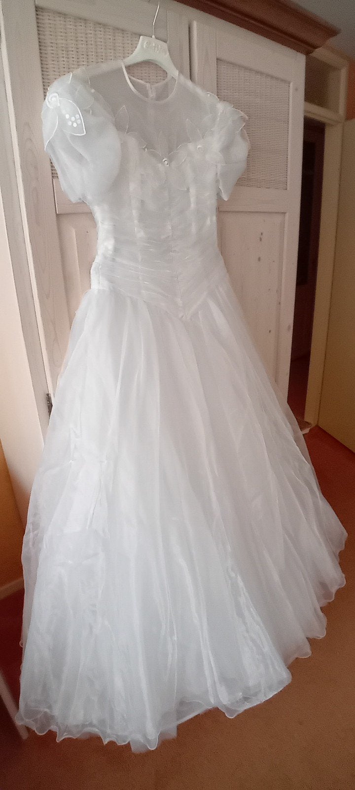 Witte trouwjurk uit de jaren '80 maat S, Ophalen, Gedragen, Wit, Trouwjurk