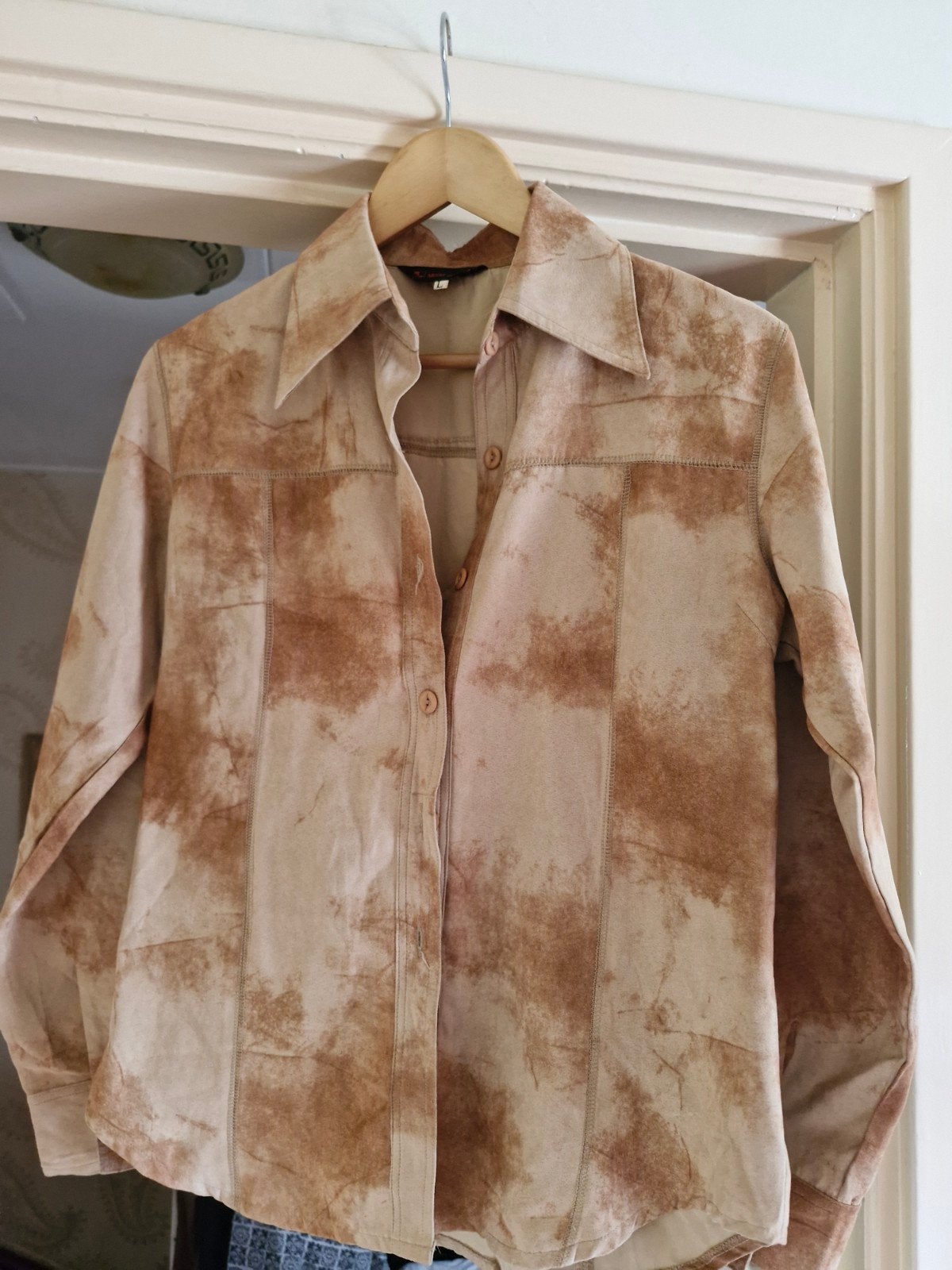 Vintage Moda Ottima Blouse - Maat L, Moda Ottima, Beige, Maat 42/44 (L), Ophalen of Verzenden