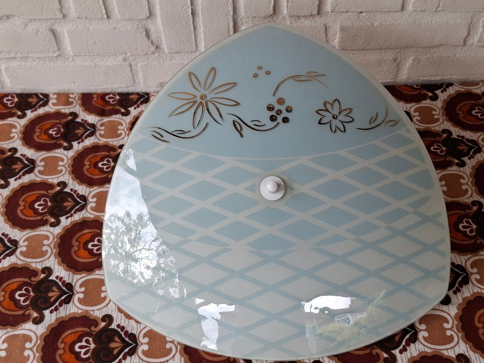 Vintage retro plafonniere plafondlamp wandlamp glas jaren 60, Ophalen of Verzenden, Zo goed als nieuw, Glas, Vintage retro jaren 60 Design Mid Century glas.