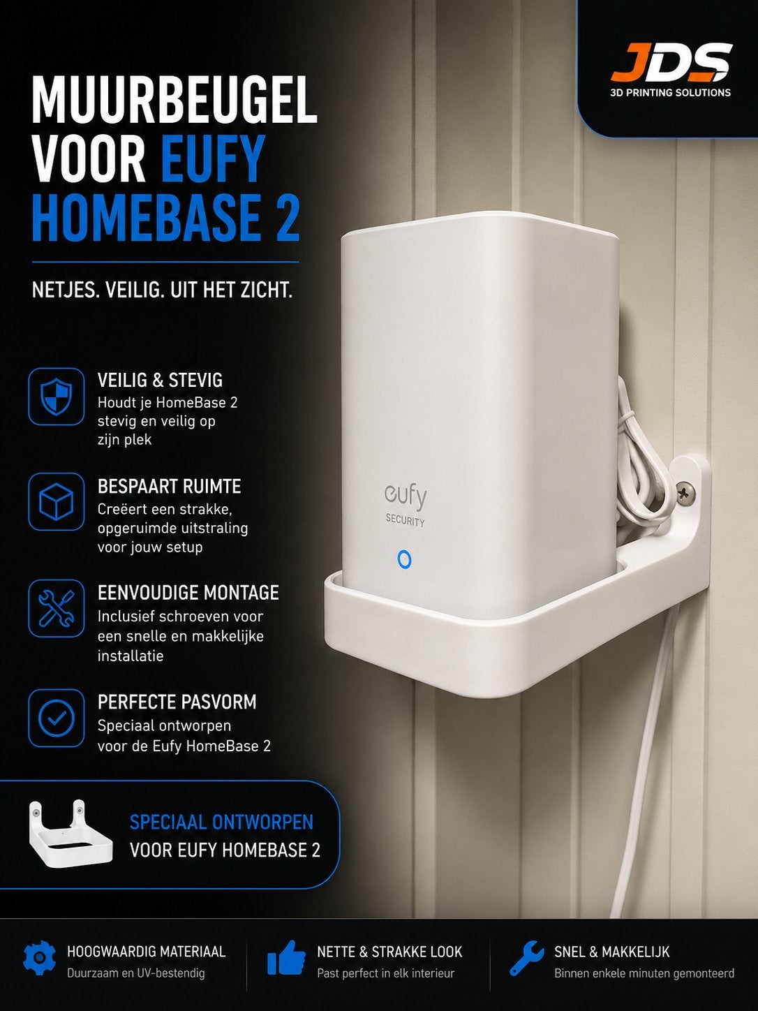 Eufy homebase 2 muurbeugel, Ophalen of Verzenden, Nieuw, Detector, Sensor of Melder, Rook