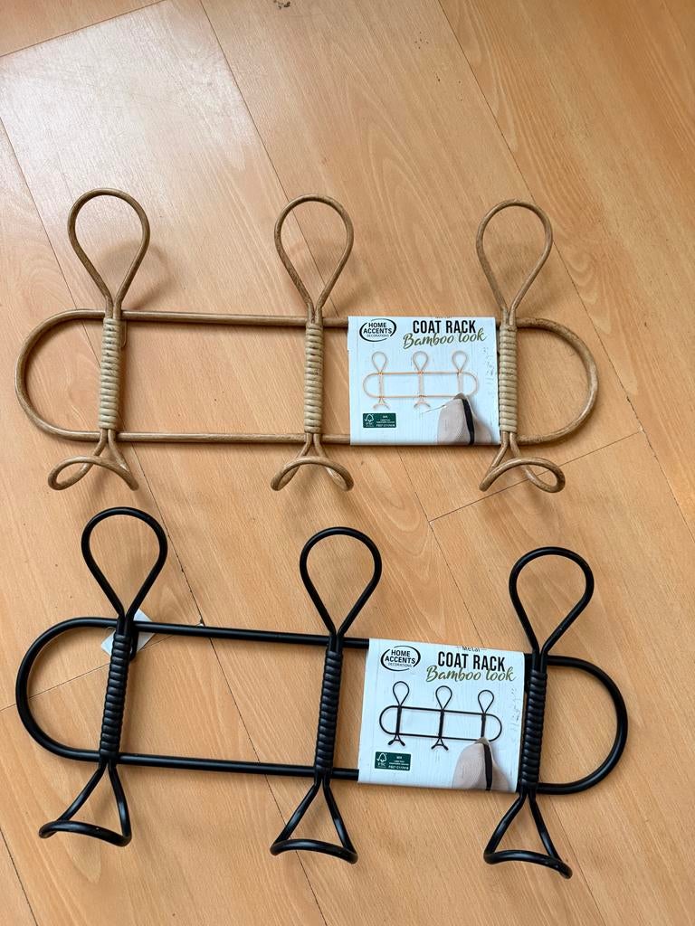 Kapstok - Zwart & Houtlook - Nieuw in Verpakking, Huis en Inrichting, Woonaccessoires | Kapstokken, Wandkapstok, Nieuw, Ophalen of Verzenden
