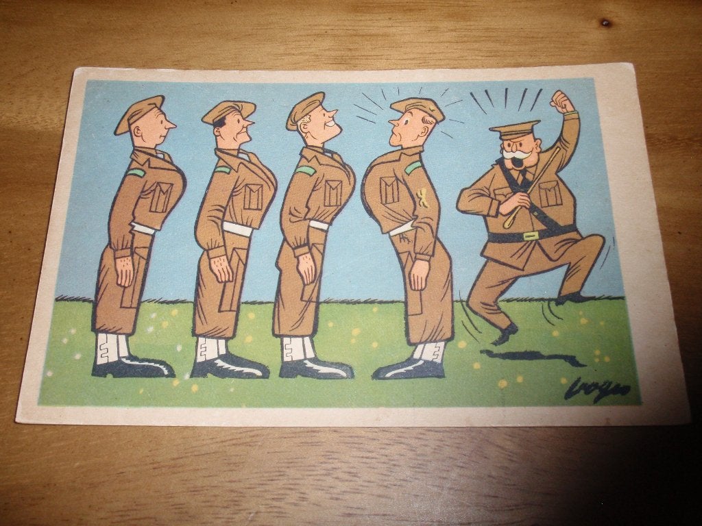 Humor soldaten Illustrator Militair Carol Voges, Verzenden, 1940 tot 1960, Ongelopen, Politiek en Historie