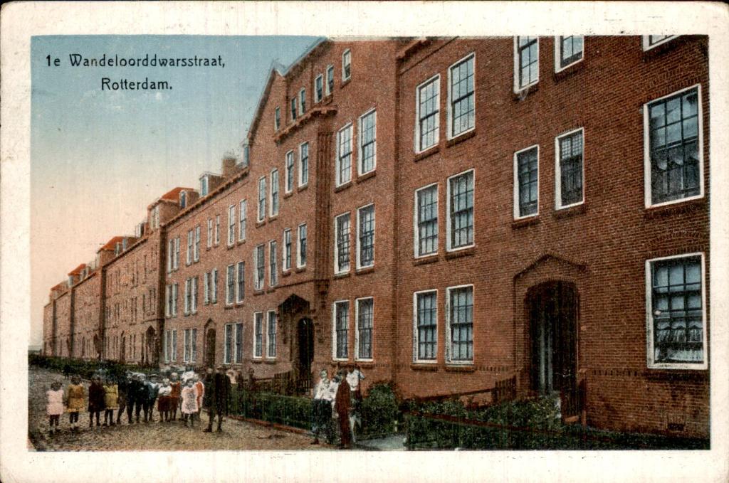 Rotterdam - Wandeloorddwarsstraat - 1e, Ophalen of Verzenden, 1920 tot 1940, Gelopen, Zuid-Holland