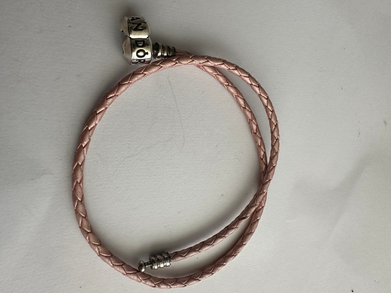 Pandora armband roze leer, Ophalen of Verzenden, Zo goed als nieuw, Roze, Leer