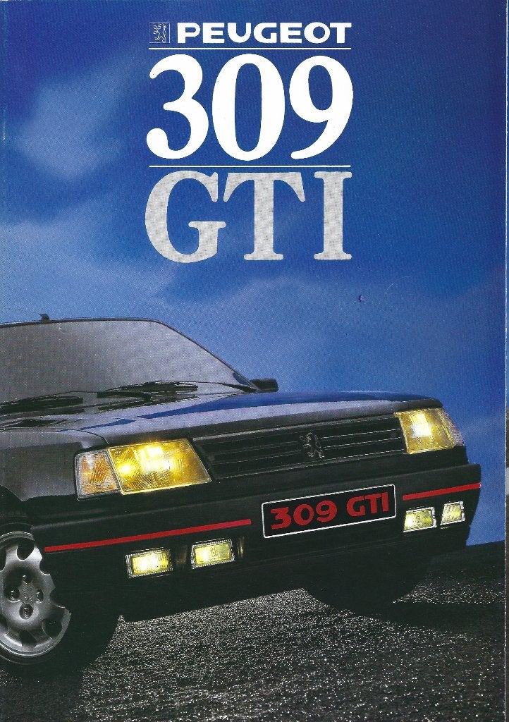 Brochure Peugeot 309 GTi 1988, Ophalen of Verzenden, Gelezen, Peugeot