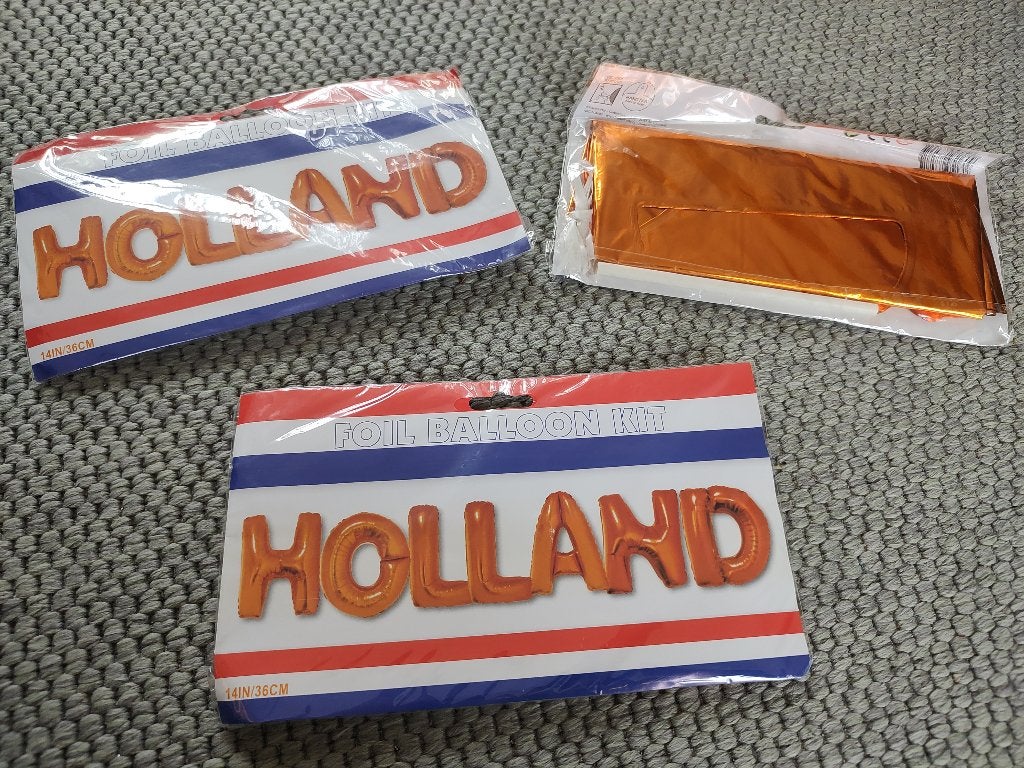 Holland letter ballonnen 3 stuks, Ophalen of Verzenden, Nieuw, Versiering, Oranje of Koningsdag