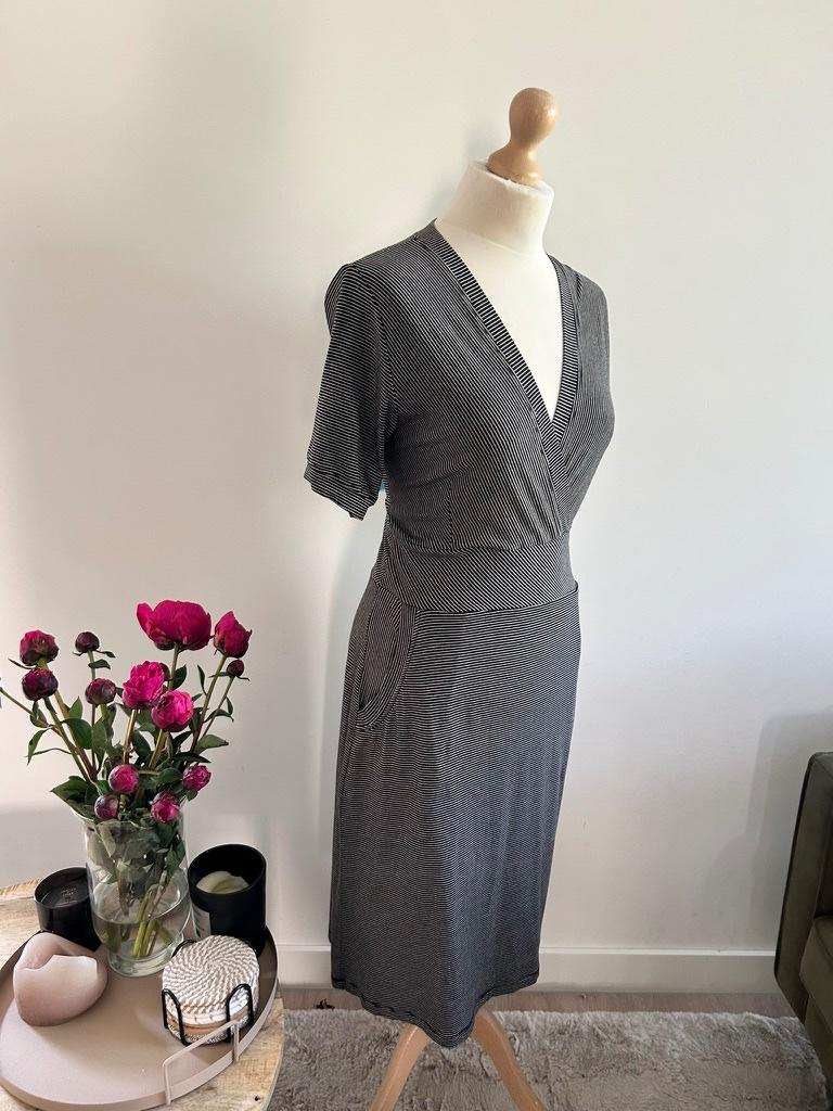 King Louie maat L tulip cross dress streepjes 3288, Zwart, Maat 42/44 (L), Ophalen of Verzenden, Zo goed als nieuw