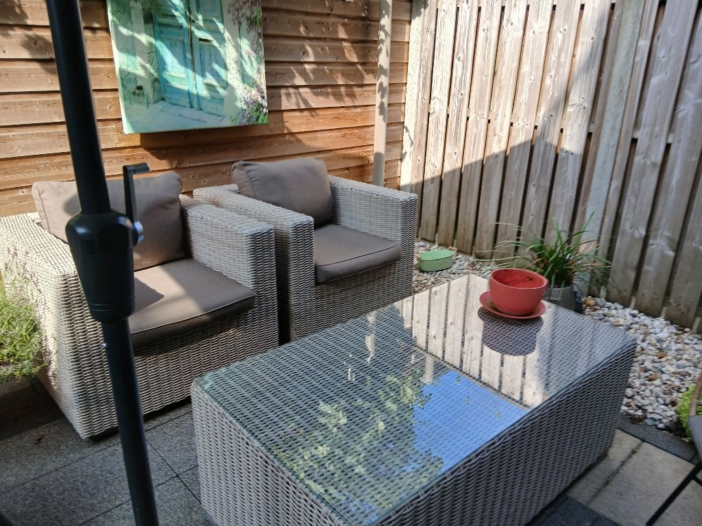 Lounge tuin set, Gebruikt, Wicker, Tuinset, Eettafel