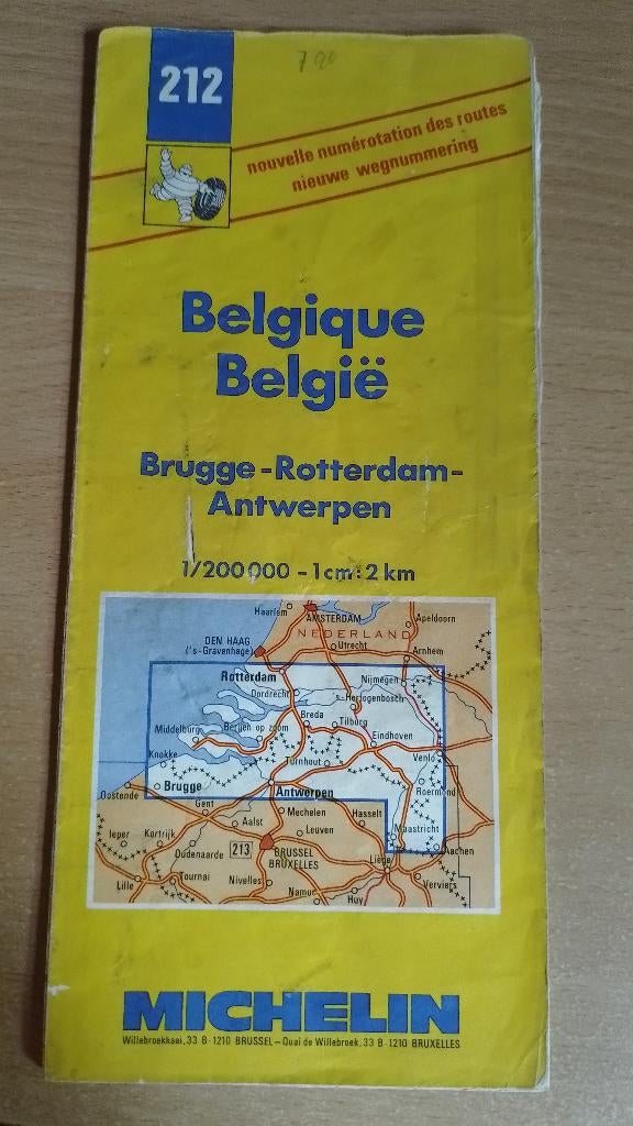 oude Michelin wegenkaart 212, Gelezen, Verzenden, Landkaart, 1800 tot 2000
