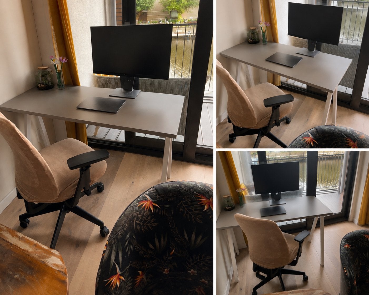IKEA TROTTEN Bureau – Grijs blad / Witte poten (120  70 cm), Demontabel, Scandinavisch, Metaal, Ophalen of Verzenden