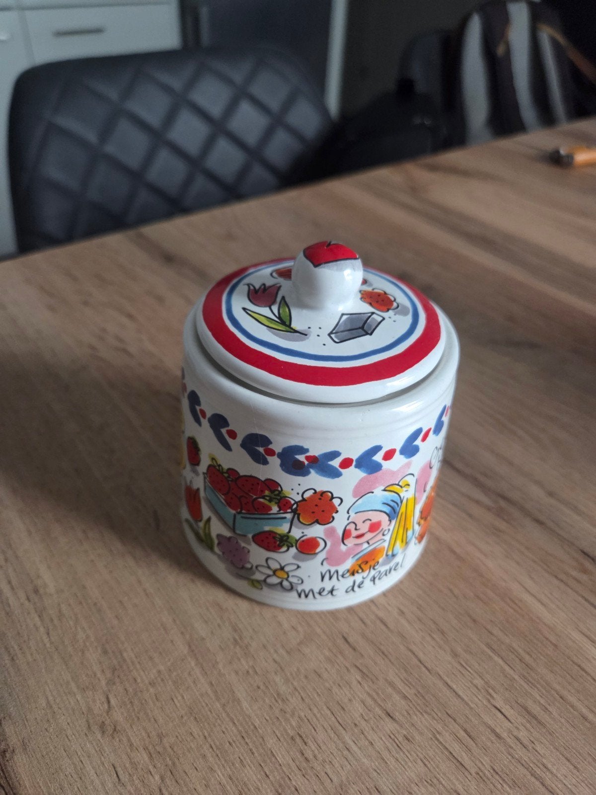 Blond Amsterdam Hollands  Suikerpotje, Zo goed als nieuw, Voorraadpot, Steen/keramiek, Meerkleurig