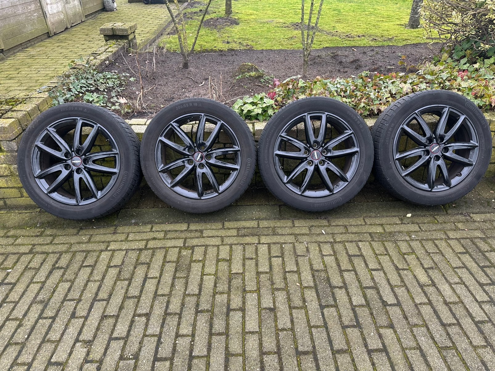 18 Inch JCW Velgen Mini Countryman F60 met Winterbanden, Auto-onderdelen, 18 inch, Velg(en), 205 mm, Winterbanden