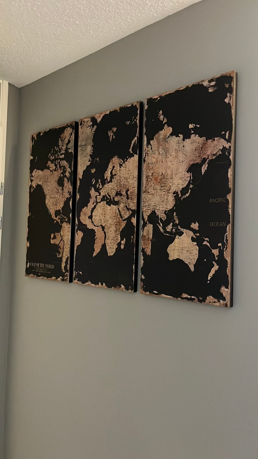 Wereldkaart drieluik, Antiek en Kunst, Ophalen
