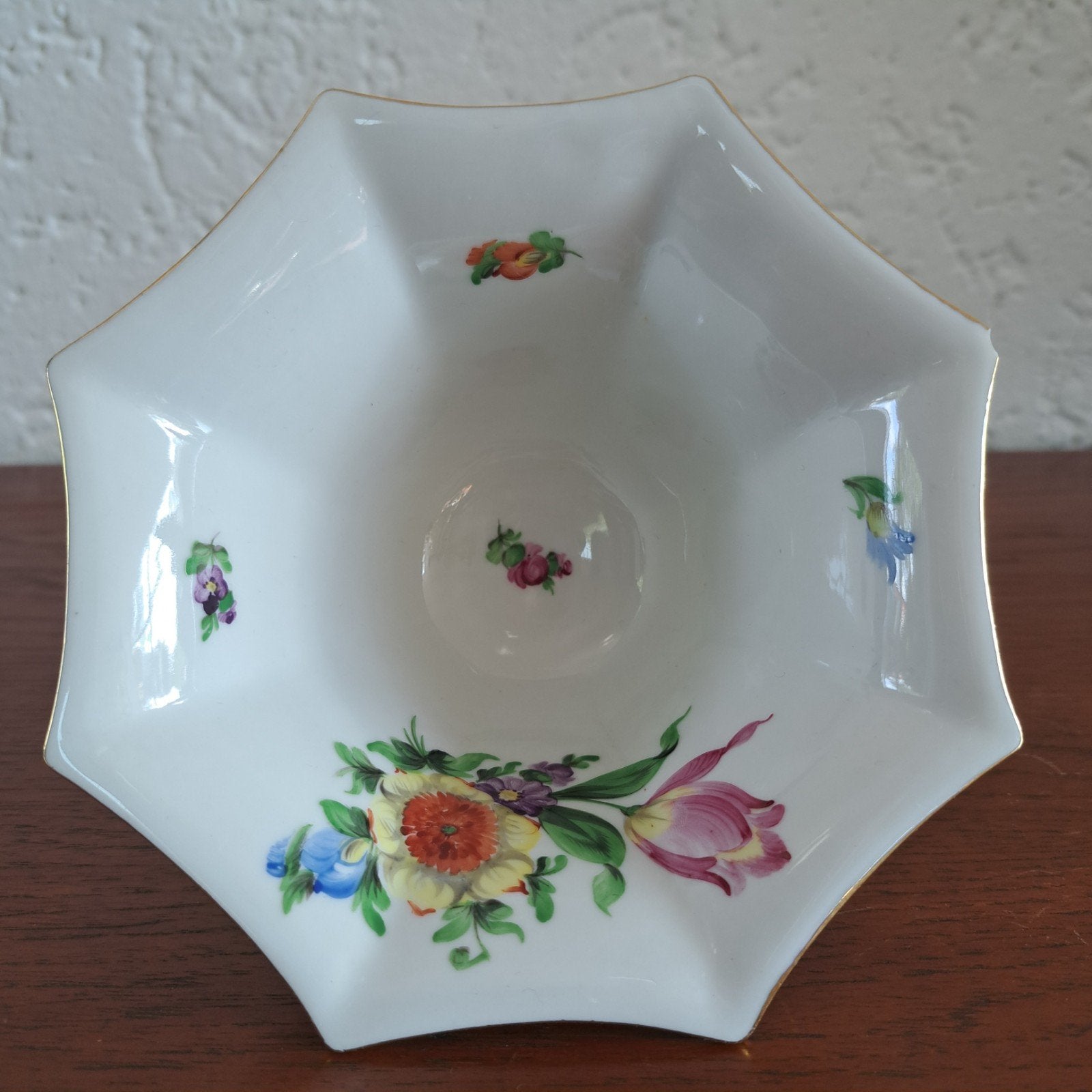 Herend Hungary schaal/vaas bloemdecor, Ophalen of Verzenden