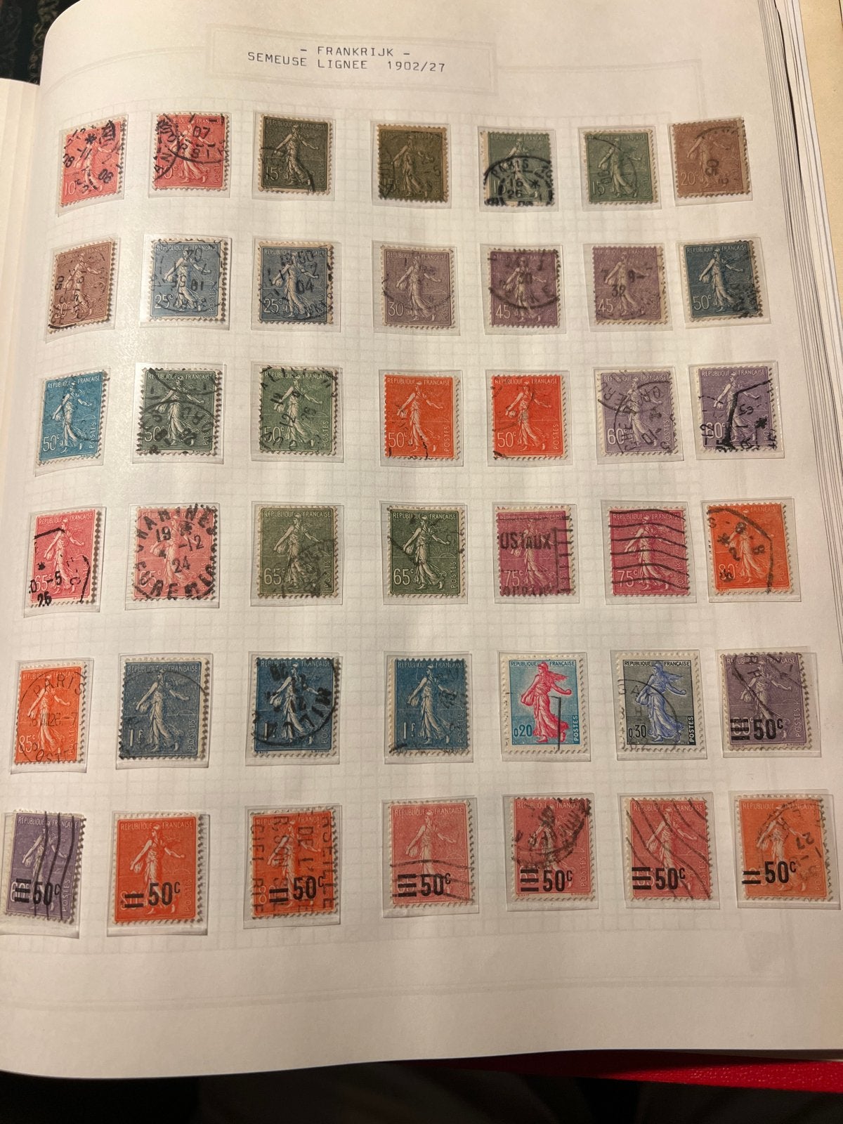 Frankrijk Semeuse Lignee Postzegels 1902/27 Collectie, Ophalen of Verzenden, T/m 1940, Gestempeld