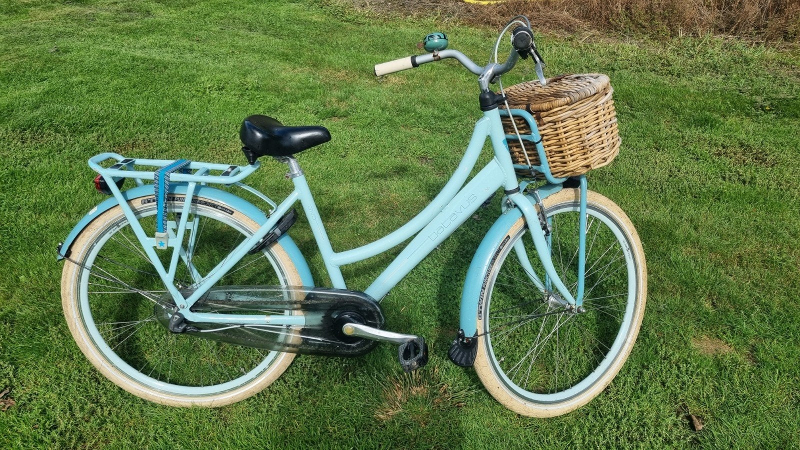 Batavus Diva kinderfiets 26 inch- Lichtblauw met Mand, Gebruikt, Velgrem, Batavus, Ophalen
