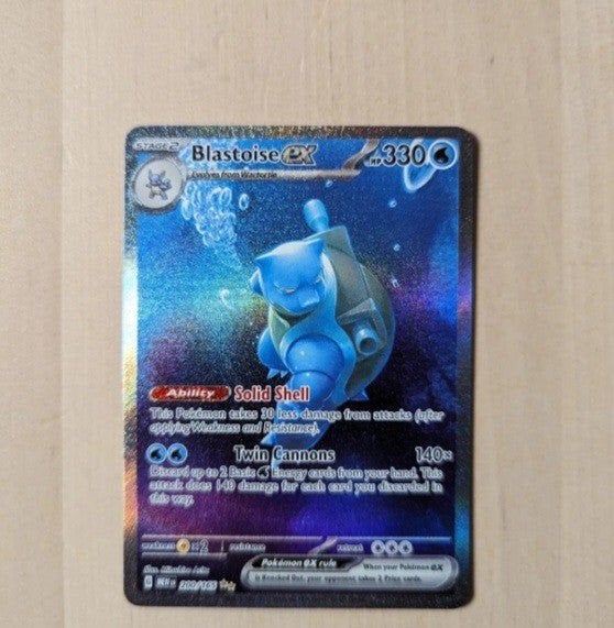 Blastoise EX Pokémon kaart + 2 glimmende kaarten, Ophalen of Verzenden