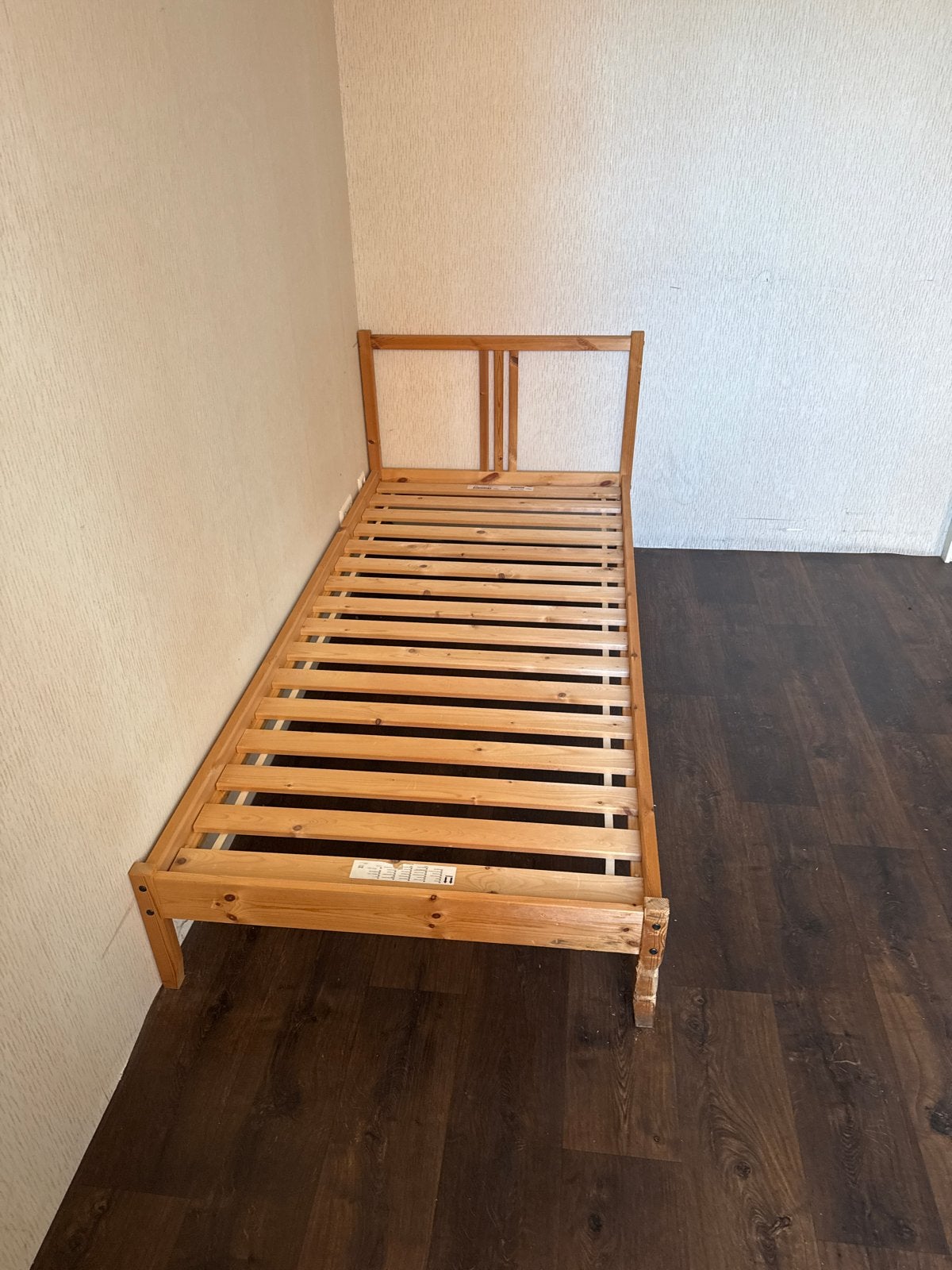 Gratis IKEA eenpersoonsbed van hout (Sultan Lade), Gebruikt, 90 cm, Eenpersoons, Ophalen of Verzenden
