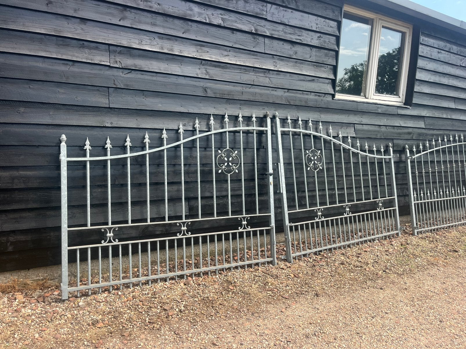 AANBIEDING gegalvaniseerde sierpoort tuinpoort inrijpoort, Ophalen, 100 tot 150 cm, Nieuw, IJzer