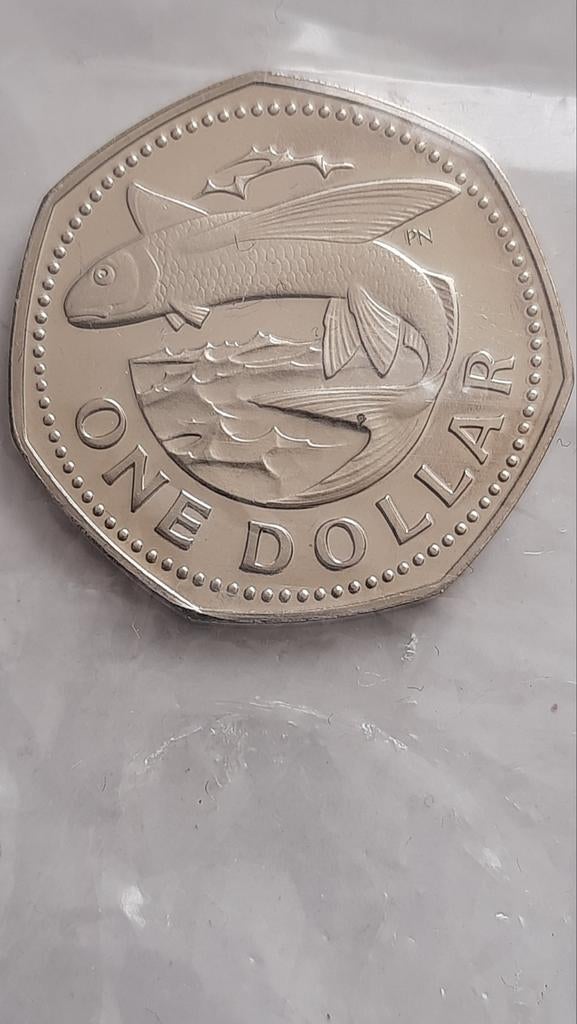 Barbados 1 dollar 1974 Franklin mint Schaars oplage: 4.208., Ophalen of Verzenden, Midden-Amerika, Losse munt