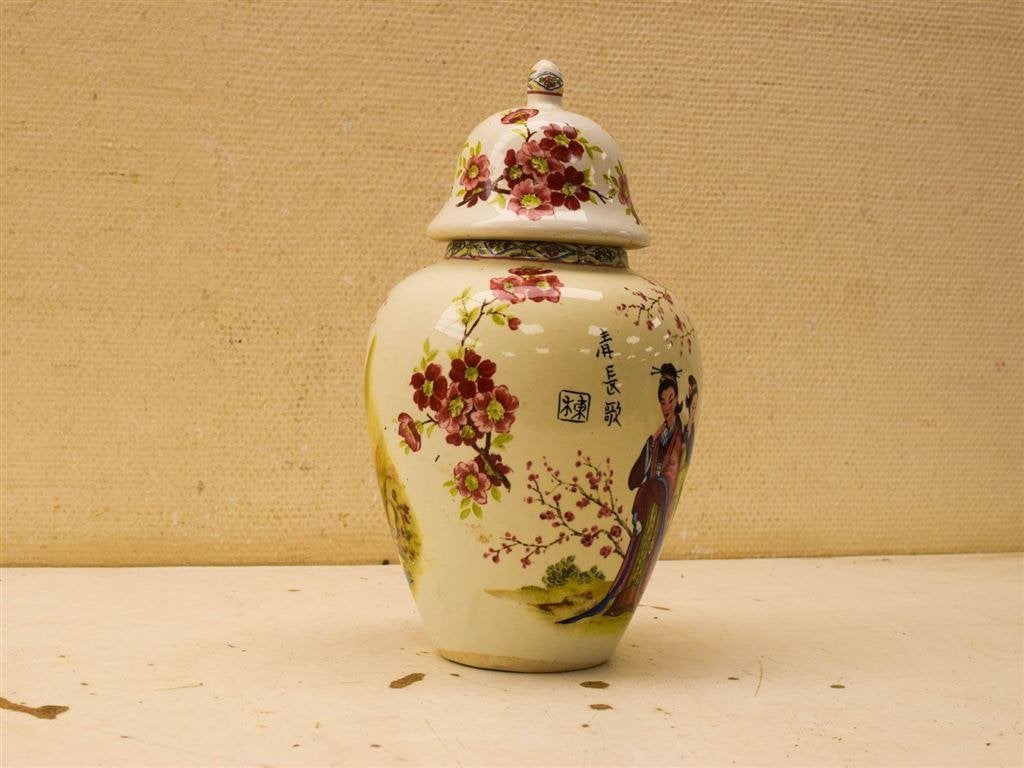 Porseleinen Gemberpot met deksel 51940, Ophalen of Verzenden, Gebruikt