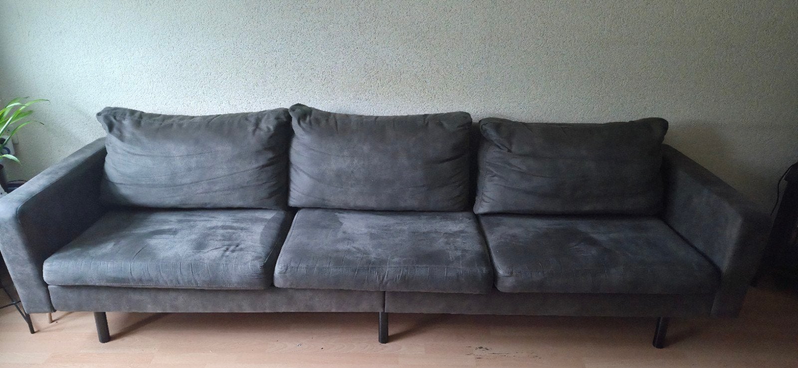 Zo goed als nieuwe 4-persoonsbank Collin - Antraciet, Ophalen, 250 tot 300 cm, 75 tot 100 cm, Zo goed als nieuw