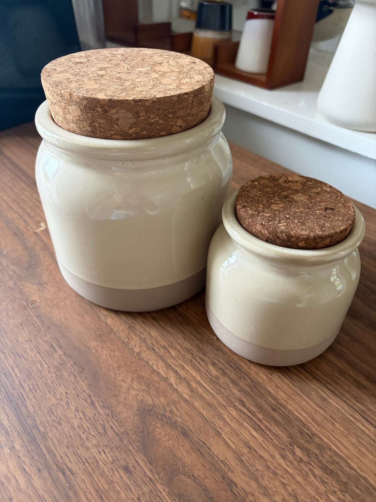 IKEA BRUGDHAJ voorraadpotten 1L en 0.3L -  nieuw, Ophalen, Zo goed als nieuw, Beige, Steen/keramiek