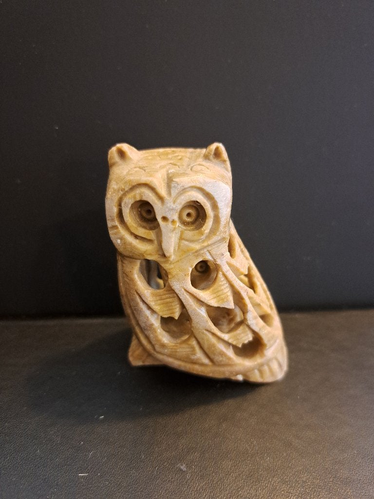 Decoratieve Uil Figuur - Handgesneden Steen, Ophalen of Verzenden, Zo goed als nieuw, Dier