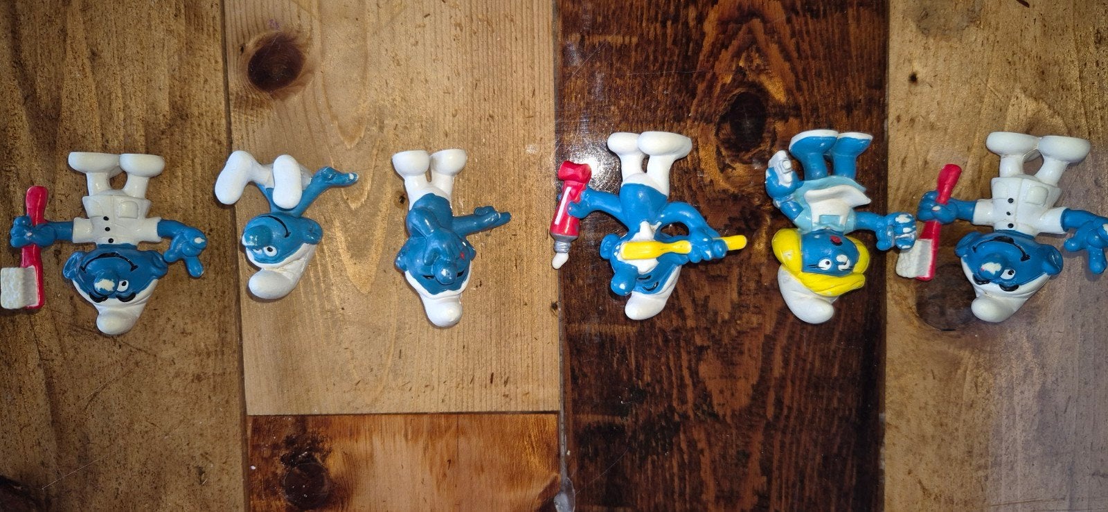 7 Smurfen inclusief Smurfin - Vintage Figuren, Verzamelen, Ophalen of Verzenden, Gebruikt, Verschillende Smurfen, Poppetje, Figuurtje of Knuffel