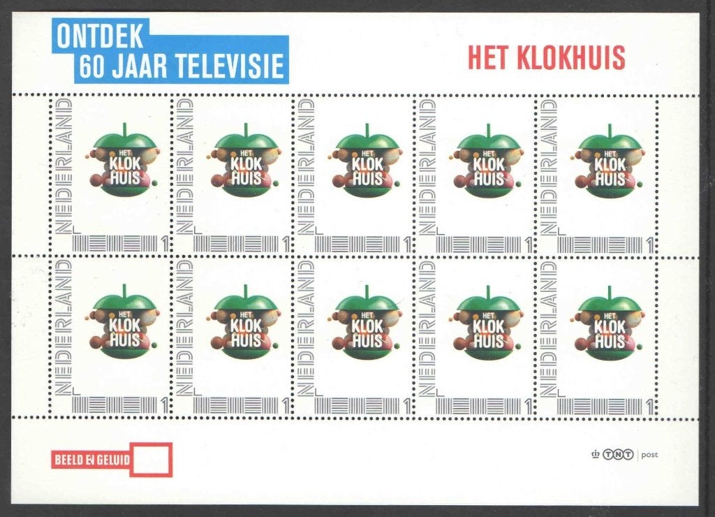 Postzegels Ontdek 60 jaar Televisie: Het klokhuis, Postzegels en Munten, Postzegels | Nederland, Ophalen of Verzenden, Na 1940