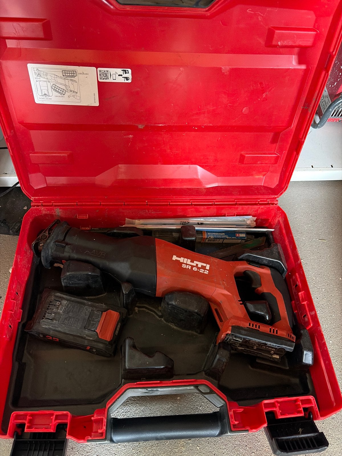 Hilti SR 6-22 Reciprozaag met accu en koffer, Ophalen of Verzenden, Gebruikt