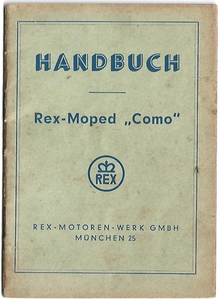 Rex Como Handbuch handleiding (1851z) bromfiets, Fietsen en Brommers, Handleidingen en Instructieboekjes, Zo goed als nieuw, Ophalen of Verzenden