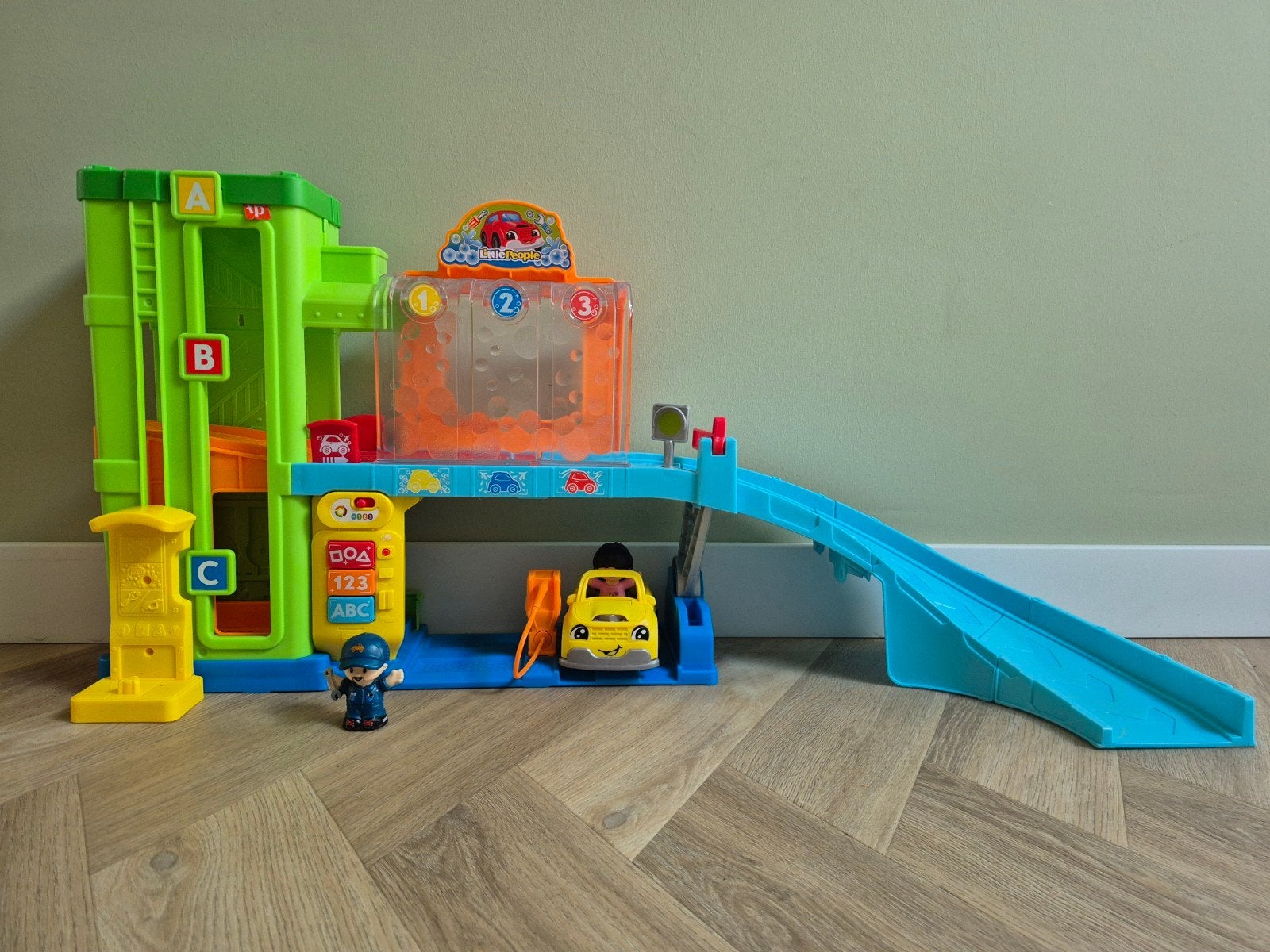 Fisher Price Little People Wasstraat met geluid en licht, Ophalen of Verzenden, Gebruikt, Speelset, Met licht