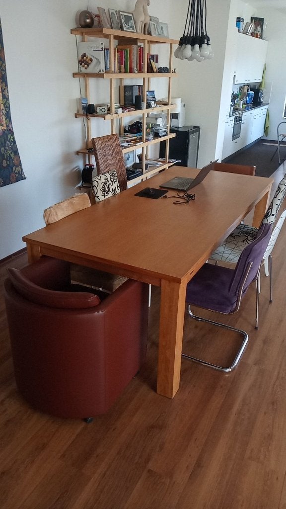 Grote Stocks Eettafel 100x220 – Gefineerd Blad (Opknapper), Huis en Inrichting, Tafels | Eettafels, Ophalen, Gebruikt, 100 tot 150 cm
