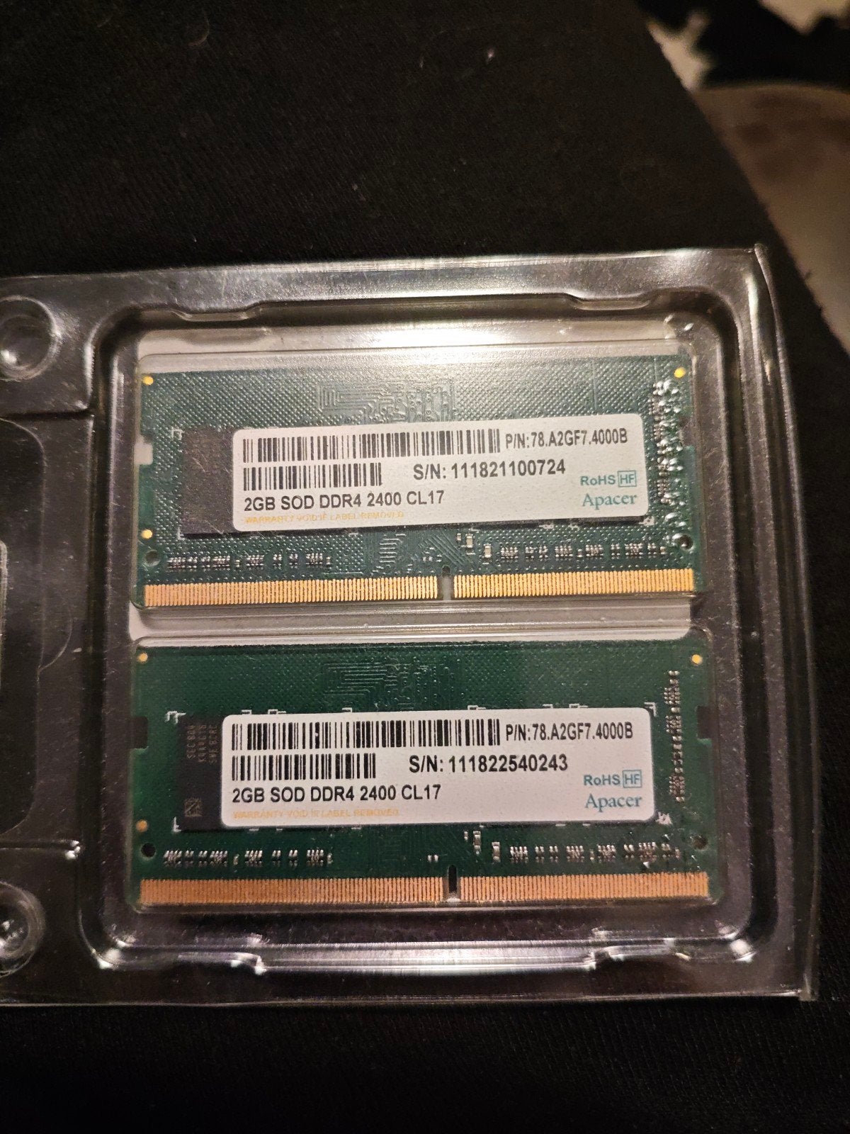Apacer 4GB (2x2GB) DDR4 2400MHz SODIMM RAM Geheugen, Computers en Software, RAM geheugen, Gebruikt, DDR4, Ophalen of Verzenden
