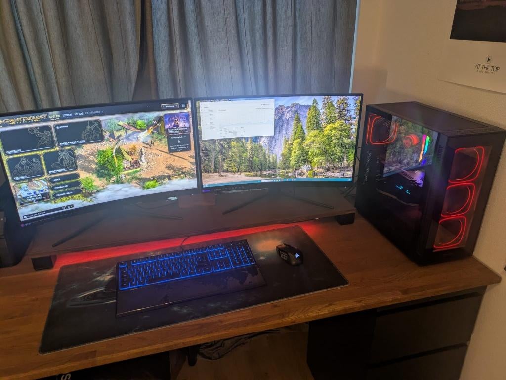 Krachtige Gaming PC + 2x MSI Optix G27 Curved WQHD Monitoren, Computers en Software, Desktop Pc's, 32 GB, Zo goed als nieuw, 2 TB
