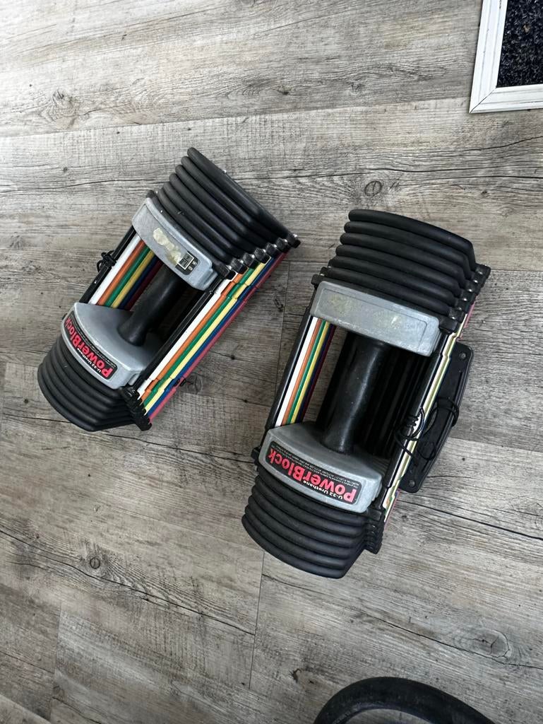 2x 14,5 Verstelbare Powerblocks Dumbbells, Ophalen, Gebruikt, Dumbbell