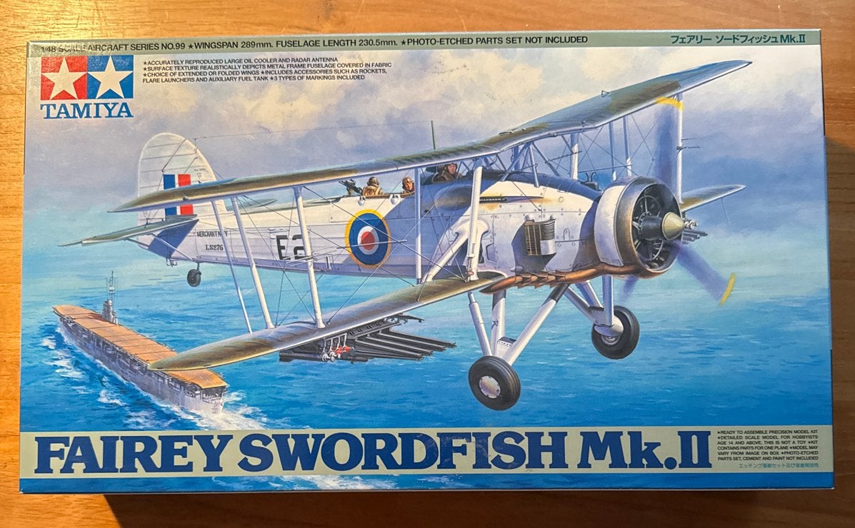 Tamiya Fairey Swordfish Mk.II Modelbouw Vliegtuig, Ophalen of Verzenden, Nieuw, Groter dan 1:72, Vliegtuig