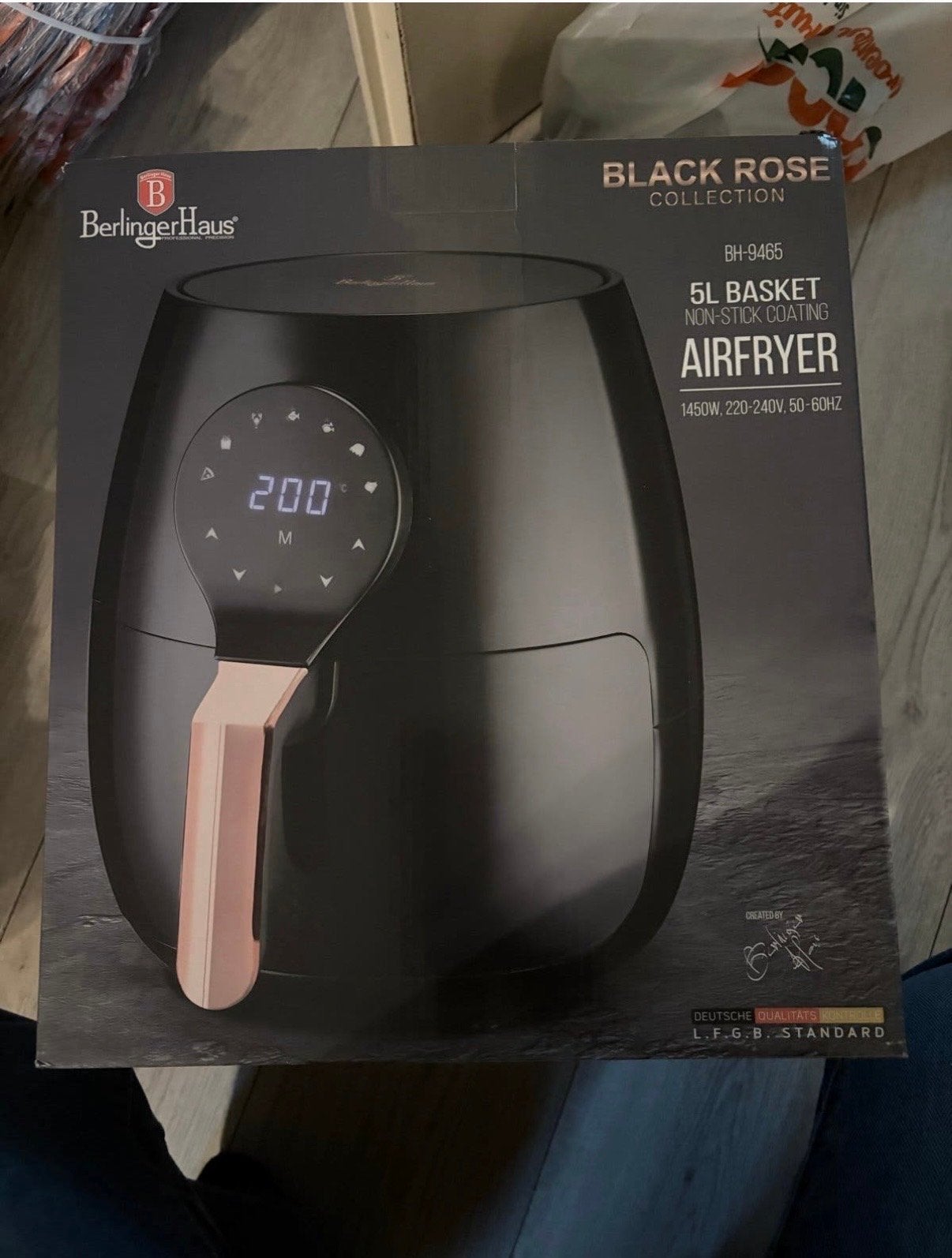 Berlinger Haus BH-9465 Airfryer - Zwart/Roségoud, Ophalen of Verzenden, Nieuw, Airfryer