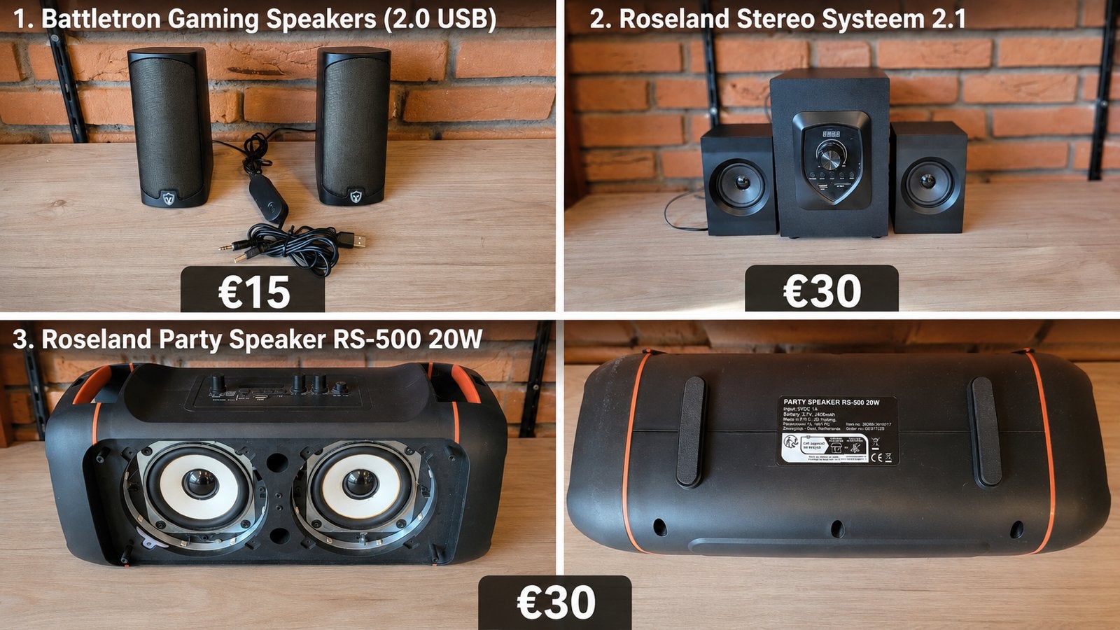 Luidsprekers – verschillende prijzen, zie de foto’s., Ophalen of Verzenden, Zo goed als nieuw, Minder dan 60 watt, Overige merken