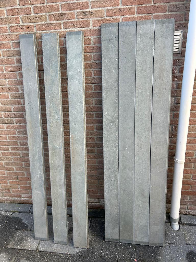 Gerecyclede kunstof planken met veer en groef + 2x paal, Tuin en Terras, Ophalen, Kunststof, 3 tot 6 meter, 1 tot 2 meter