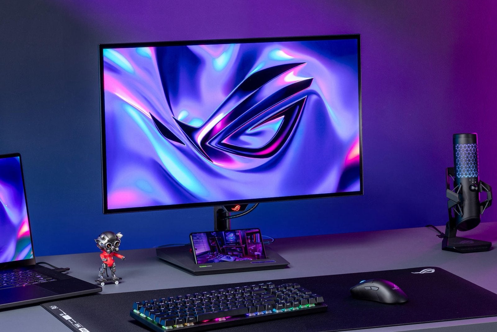 ASUS ROG Strix OLED XG27ACDNG – 27” QHD 360Hz QD-OLED., Computers en Software, HDMI, Kantelbaar, Minder dan 1 ms, Zo goed als nieuw
