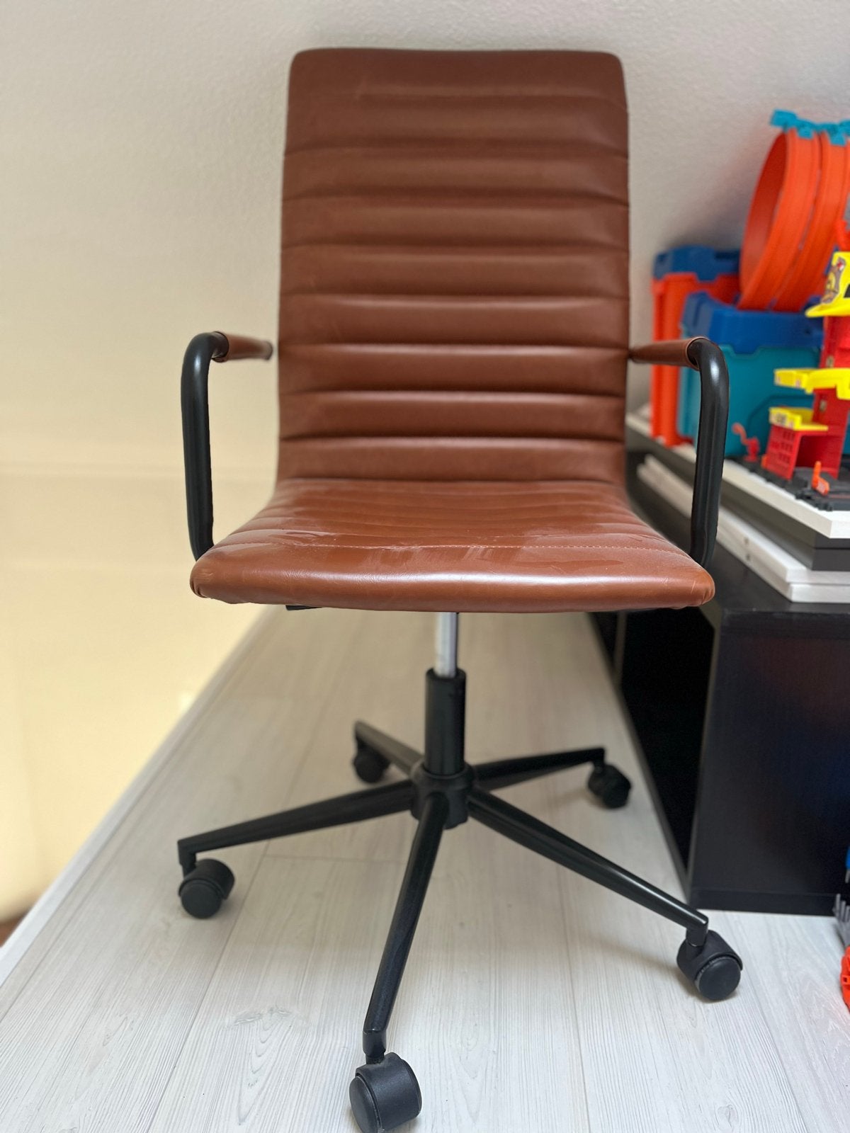 2 Bureaustoelen - Cognac, Huis en Inrichting, Ophalen, Gebruikt, Bruin, Bureaustoel