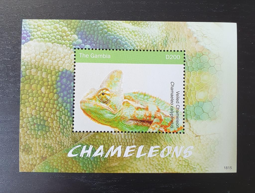 Gambia 2018 Kameleon Michel blok 982 postfris, Verzenden, Postfris, Dier of Natuur