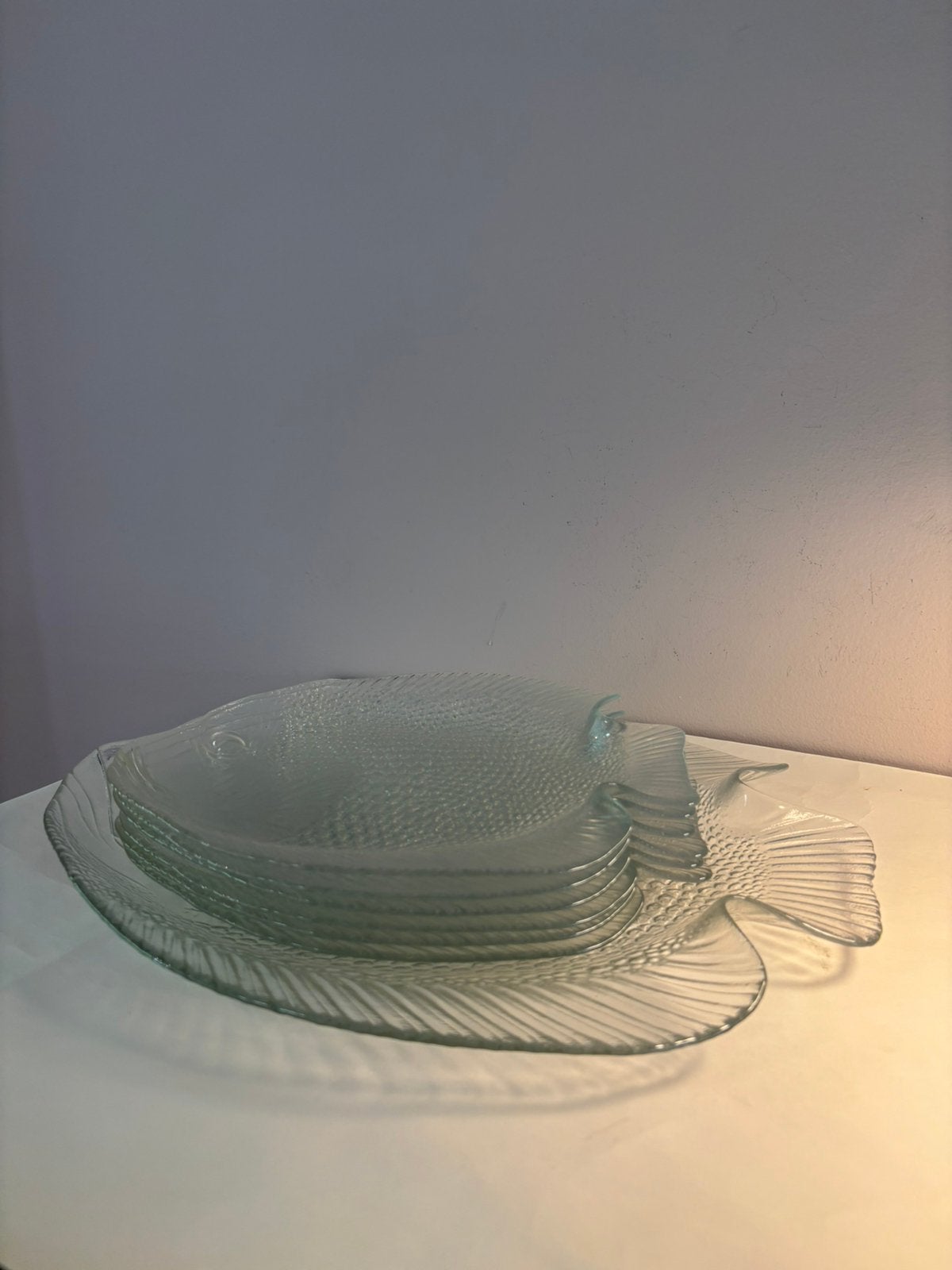 Vintage 70s Arcoroc visborden glas en schaal, Antiek en Kunst, Ophalen