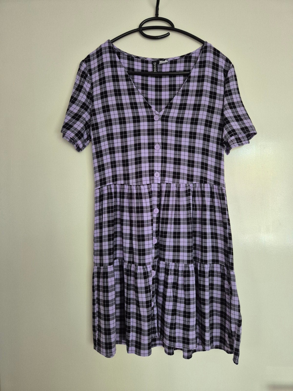 Ruitjesjurk Gingham dress | H&M, Divided | Maat 38 | A-Lijn|, Maat 38/40 (M), Ophalen of Verzenden, Zo goed als nieuw, Boven de knie