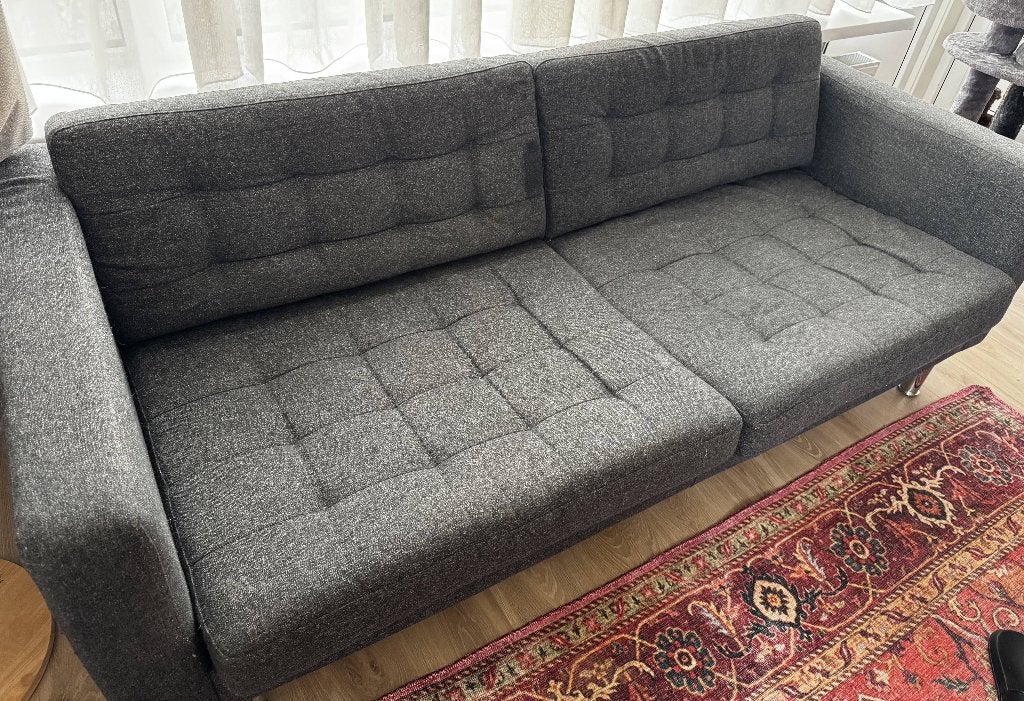 Comfortabele IKEA LANDSKRONA driezitsbank, donkergrijs., Huis en Inrichting, Banken | Bankstellen, Ophalen, Gebruikt, Driepersoons
