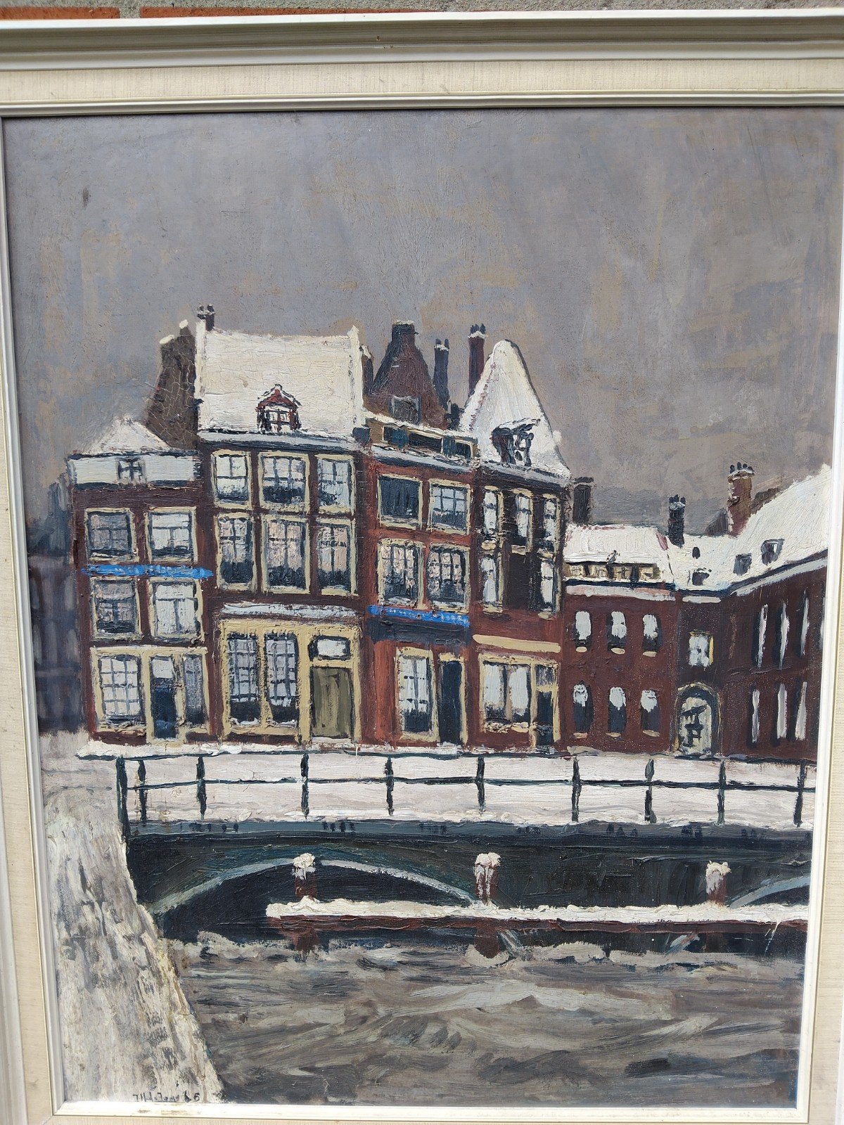 Amsterdam, gracht met huizen, JH de Jong, Ophalen of Verzenden